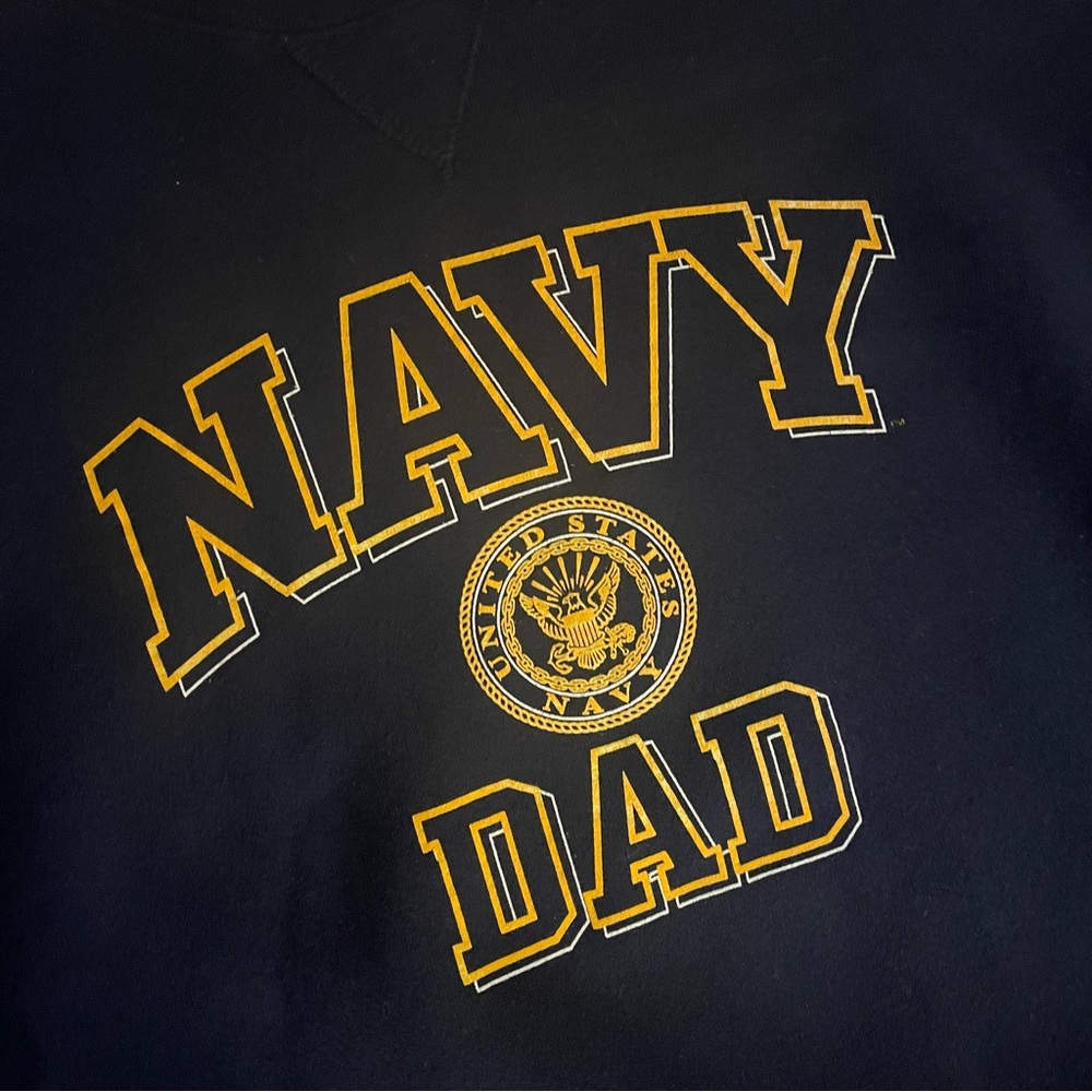 Vintage Navy Dad Crewneck Sweatshirt XL - Picture 3 of 5